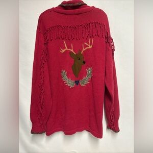 Sharon Young Red Deer Cowl Neck Sweater